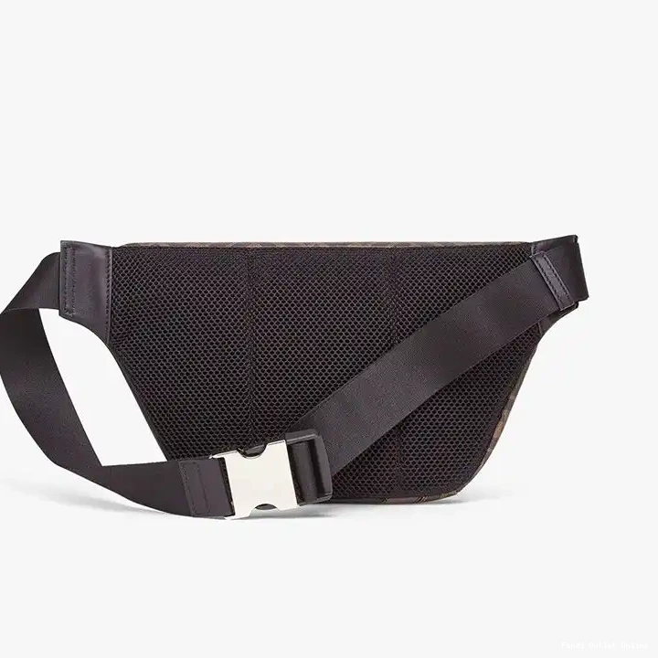 Cheap Motif Fabric Bag In Belt Fendi FF Brown Coffee 0419